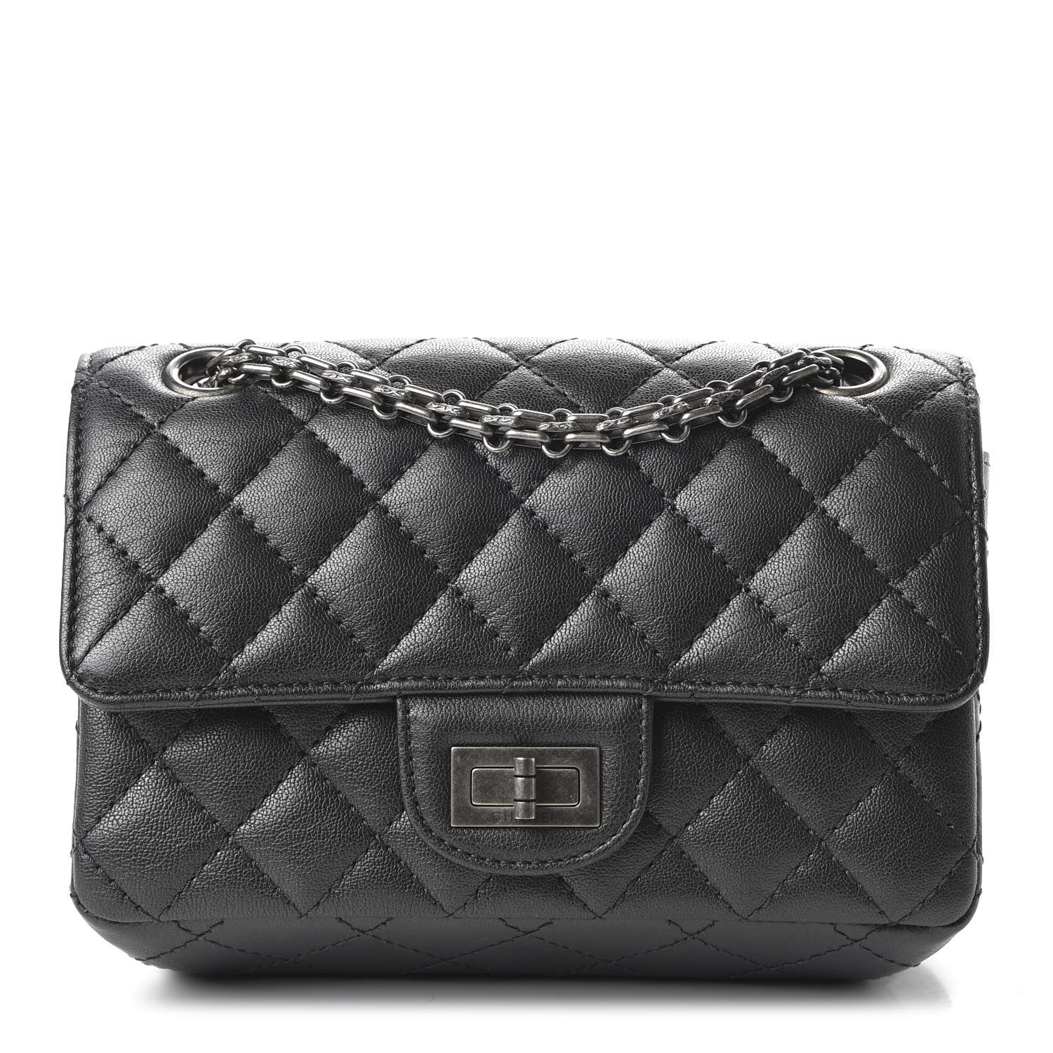Chanel Sheepskin Quilted 2.55 Reissue Mini Flap Dark Grey 1 of 11