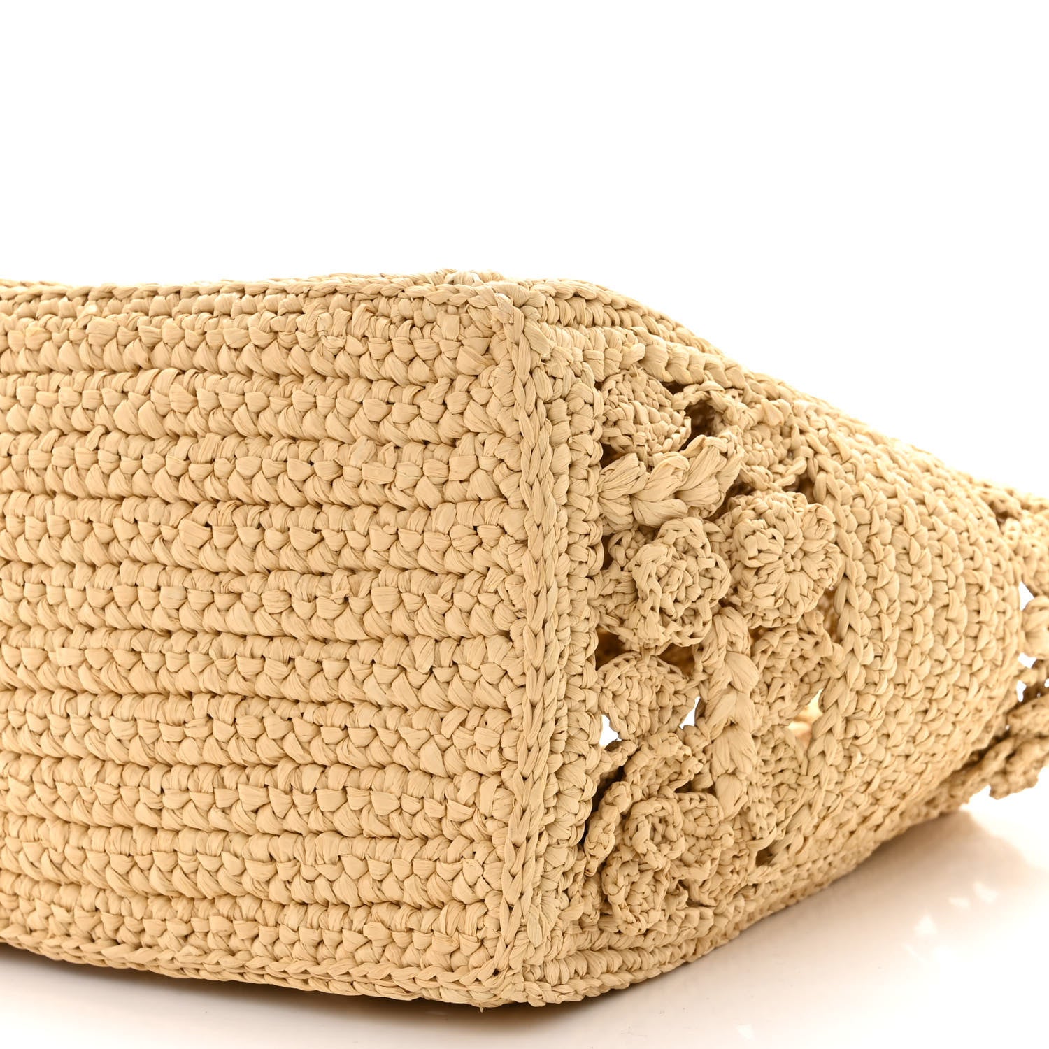 Christian Dior Woven Raffia Floral Embellished Small Book Tote Natural 13 of 13