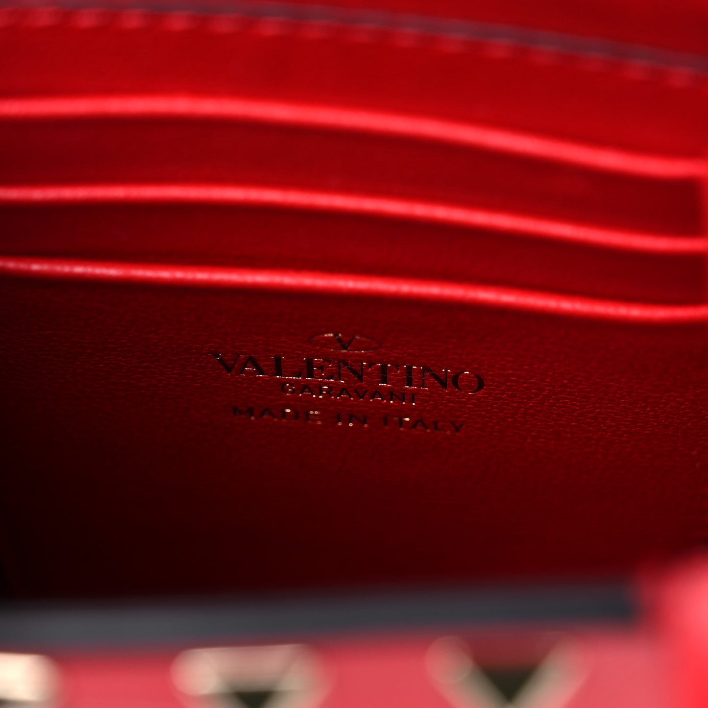 Calfskin Rockstud Phone Holder Red
