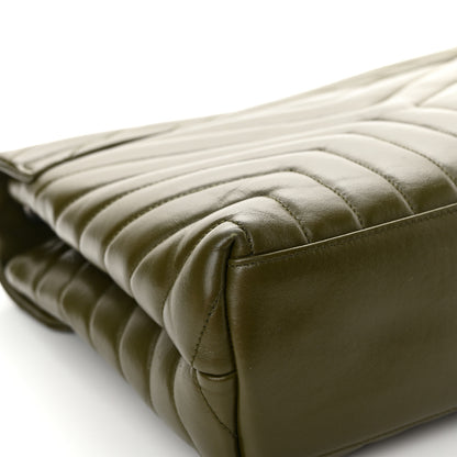 Saint Laurent Calfskin Y Quilted Monogram Medium Loulou Chain Satchel Military Olive 12 of 17