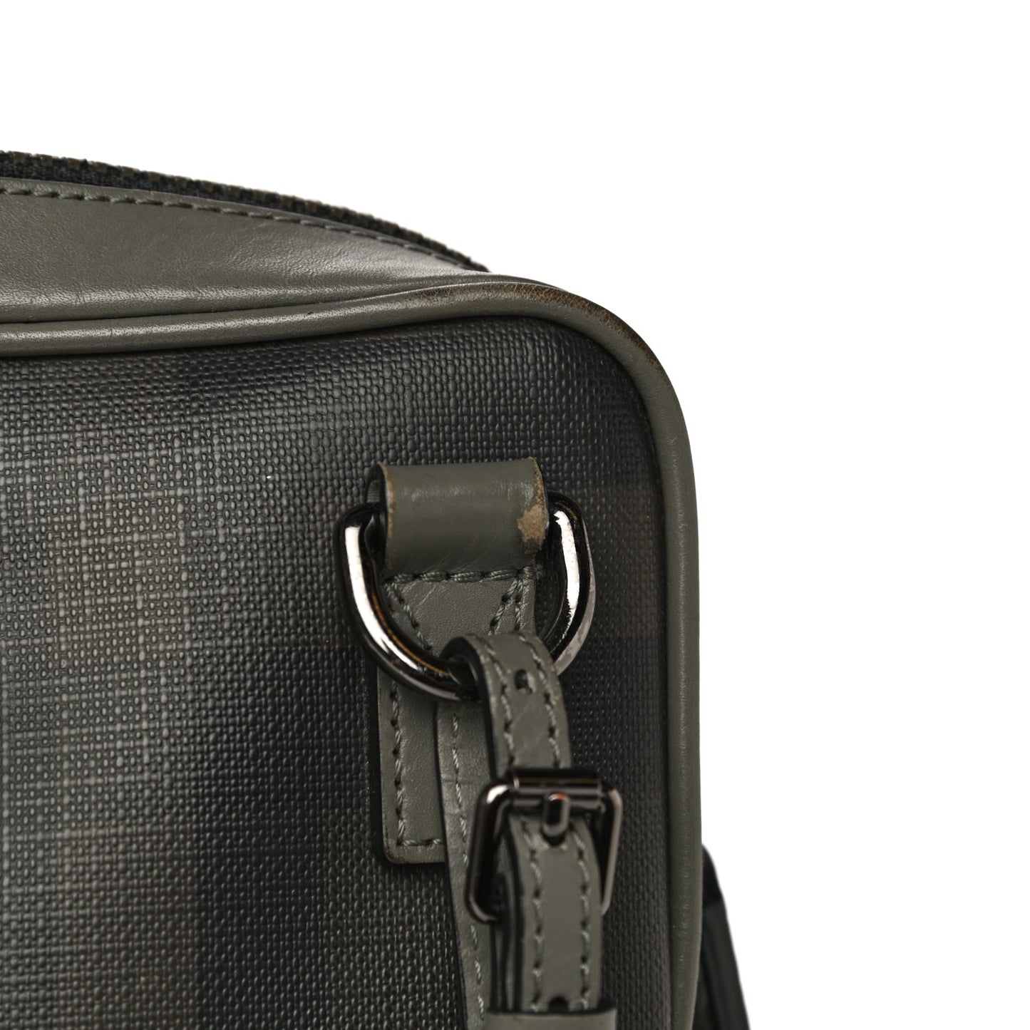 London Smoked Check Large Briefcase Grey