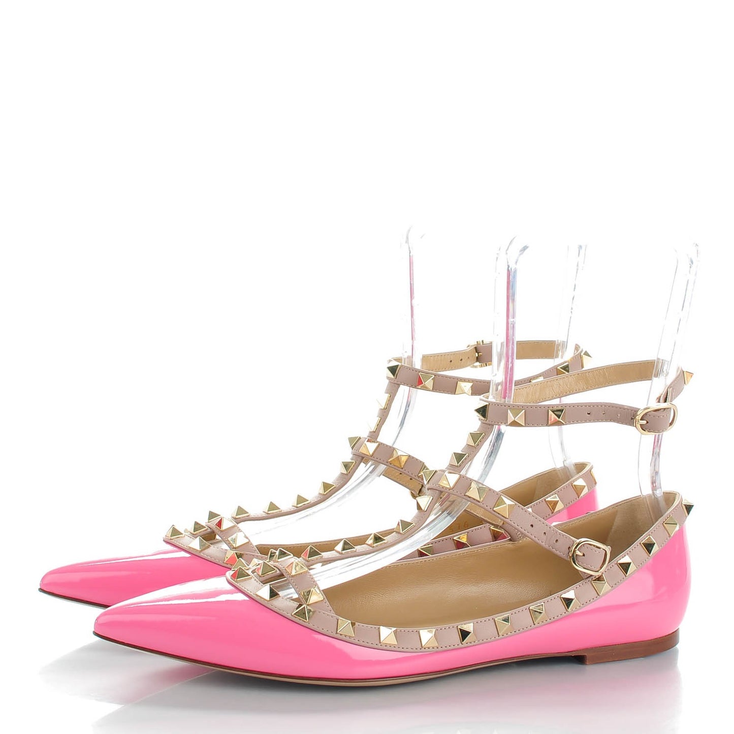 Patent Rockstud Cage Ballerina Flats 41 Ninphea Poudre