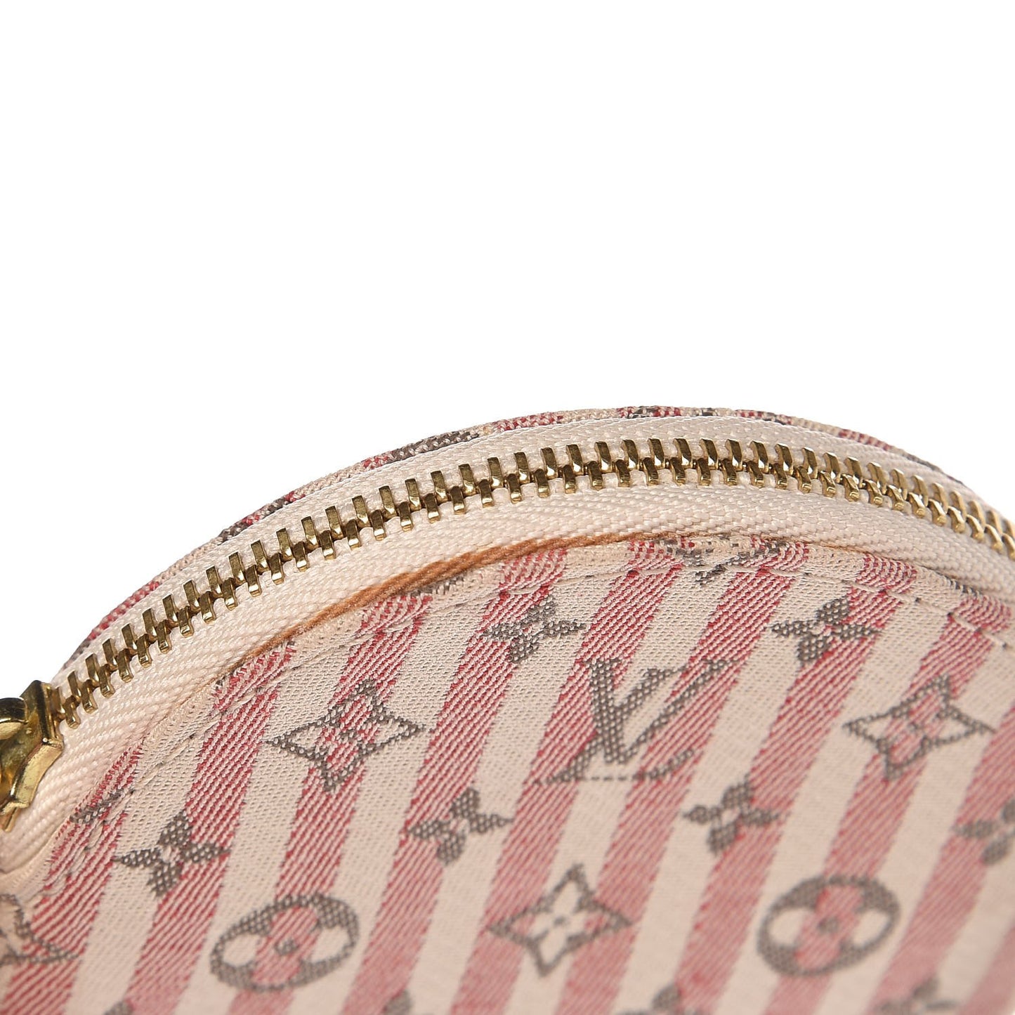 Mini Lin Croisette Round Coin Purse Rouge