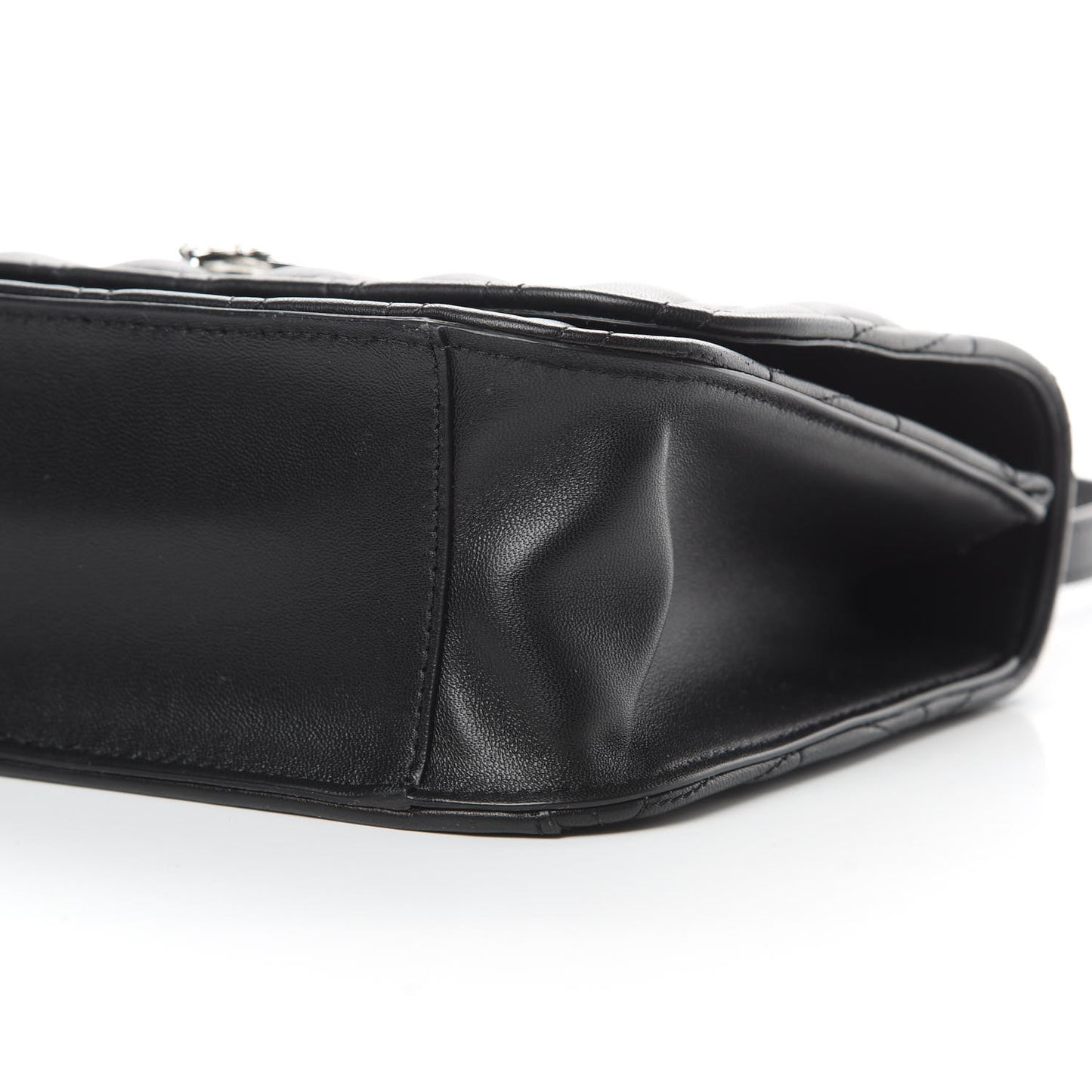 Nappa Quilted Virtus Top Handle Shoulder Bag Black