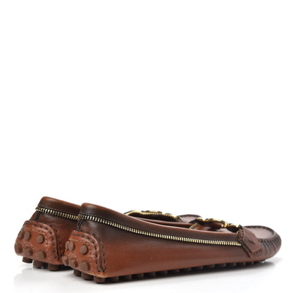 Louis Vuitton Calfskin Zipper Oxford Loafers 37 Cognac 4 of 9