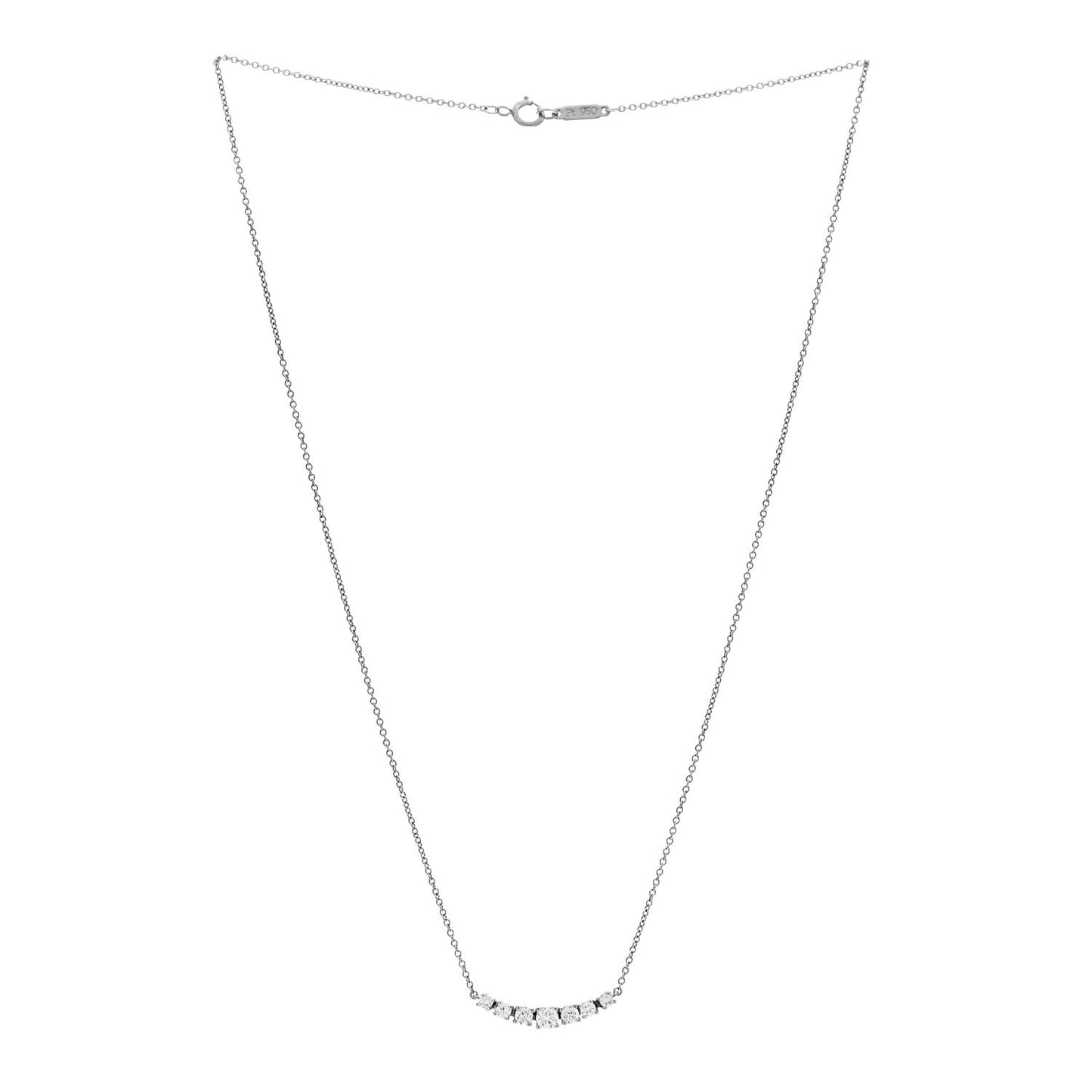 Platinum Diamond .36ctw Graduated Pendant Necklace