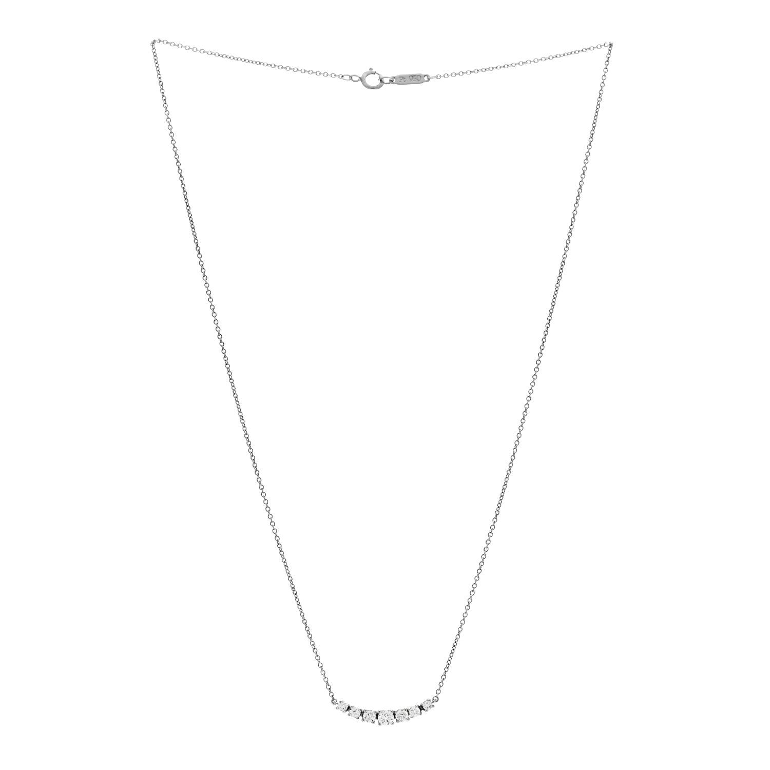 Tiffany Platinum Diamond .36ctw Graduated Pendant Necklace 3 of 6