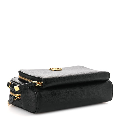 Christian Dior Grained Calfskin Caro Double Pouch Black 4 of 11