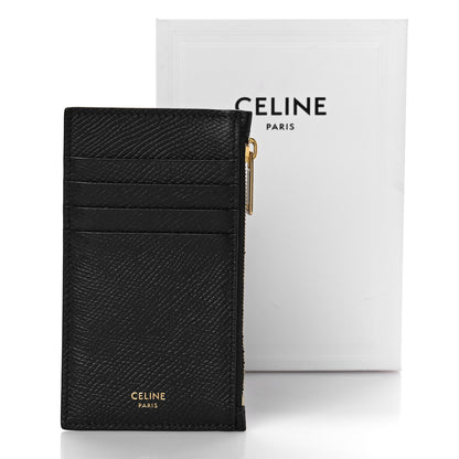 Celine Grained Calfskin Zipped Card Holder Black 8 of 8