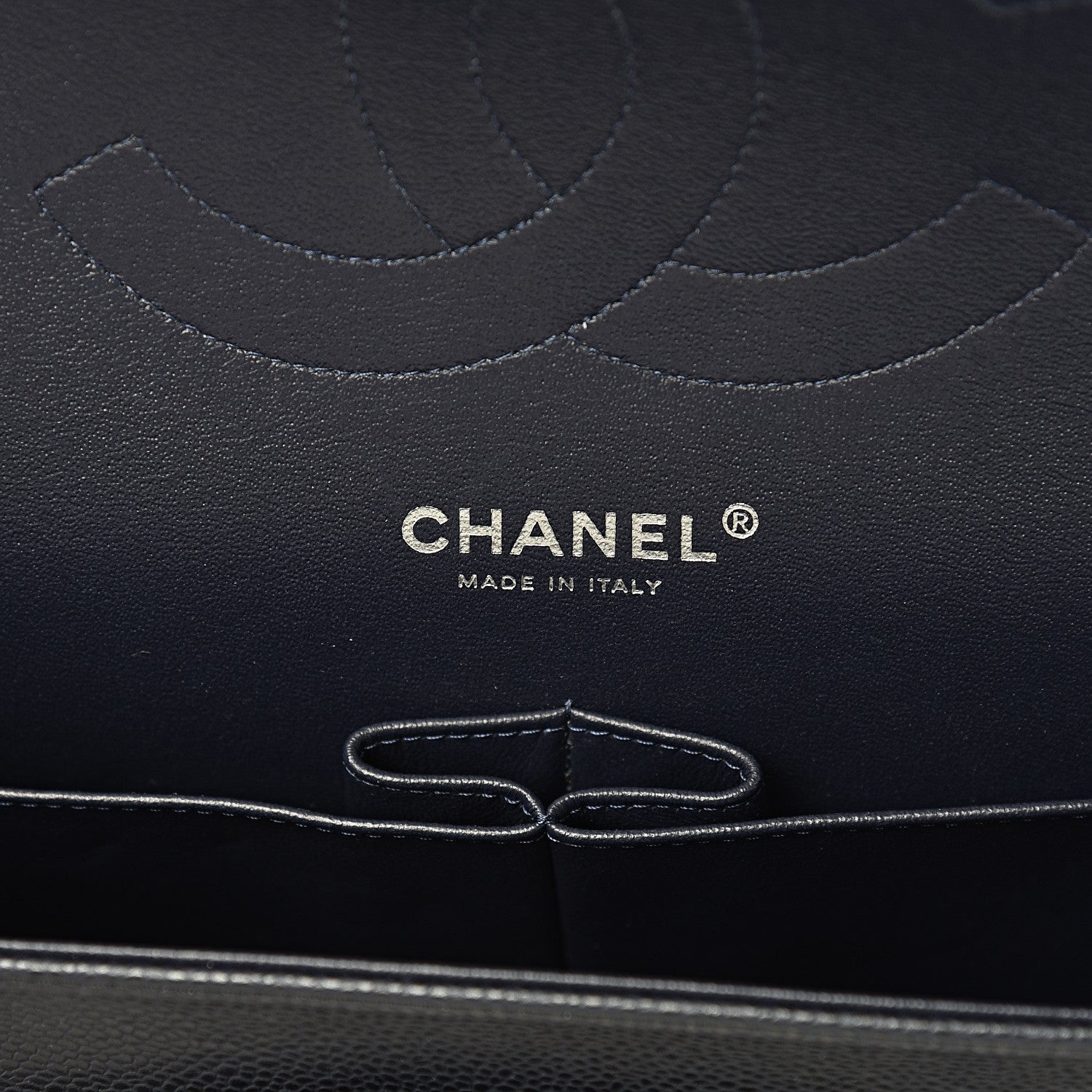 Chanel Caviar Quilted Jumbo Double Flap Navy Blue 5 of 9