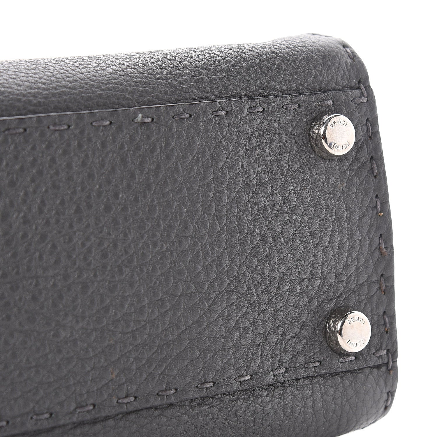Fendi Cuoio Romano Selleria Bi-Color Medium Peekaboo Iconic Satchel Asfalto Latte 22 of 22