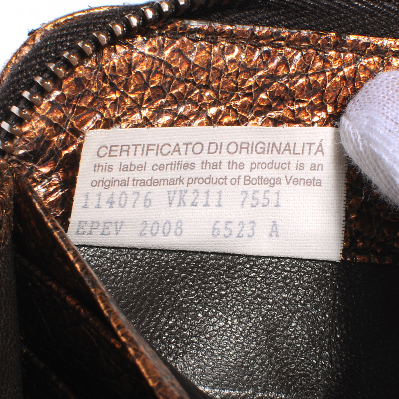 Bottega Veneta Cervo Zip Around Wallet Rame Ossidato 6 of 7