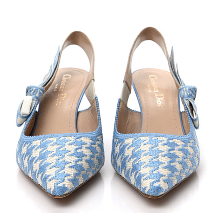 Christian Dior Micro PDP Cotton Houndstooth J'Adior Slingback 65mm Pumps 36.5 Cornflower 2 of 7