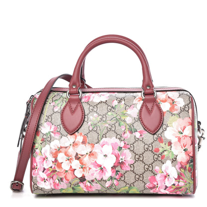 Gucci GG Supreme Monogram Blooms Small Boston Beige Multicolor Dry Rose 1 of 9