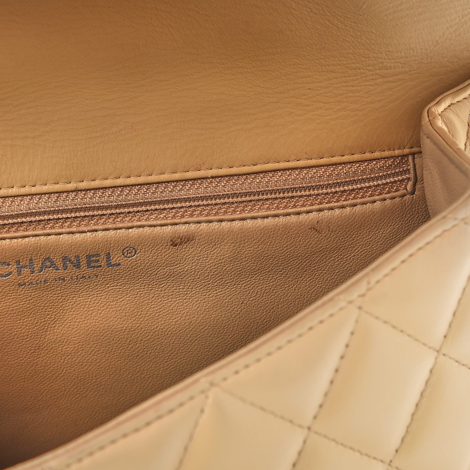 Chanel Lambskin Quilted Jumbo Kelly Flap Bag Beige 8 of 14