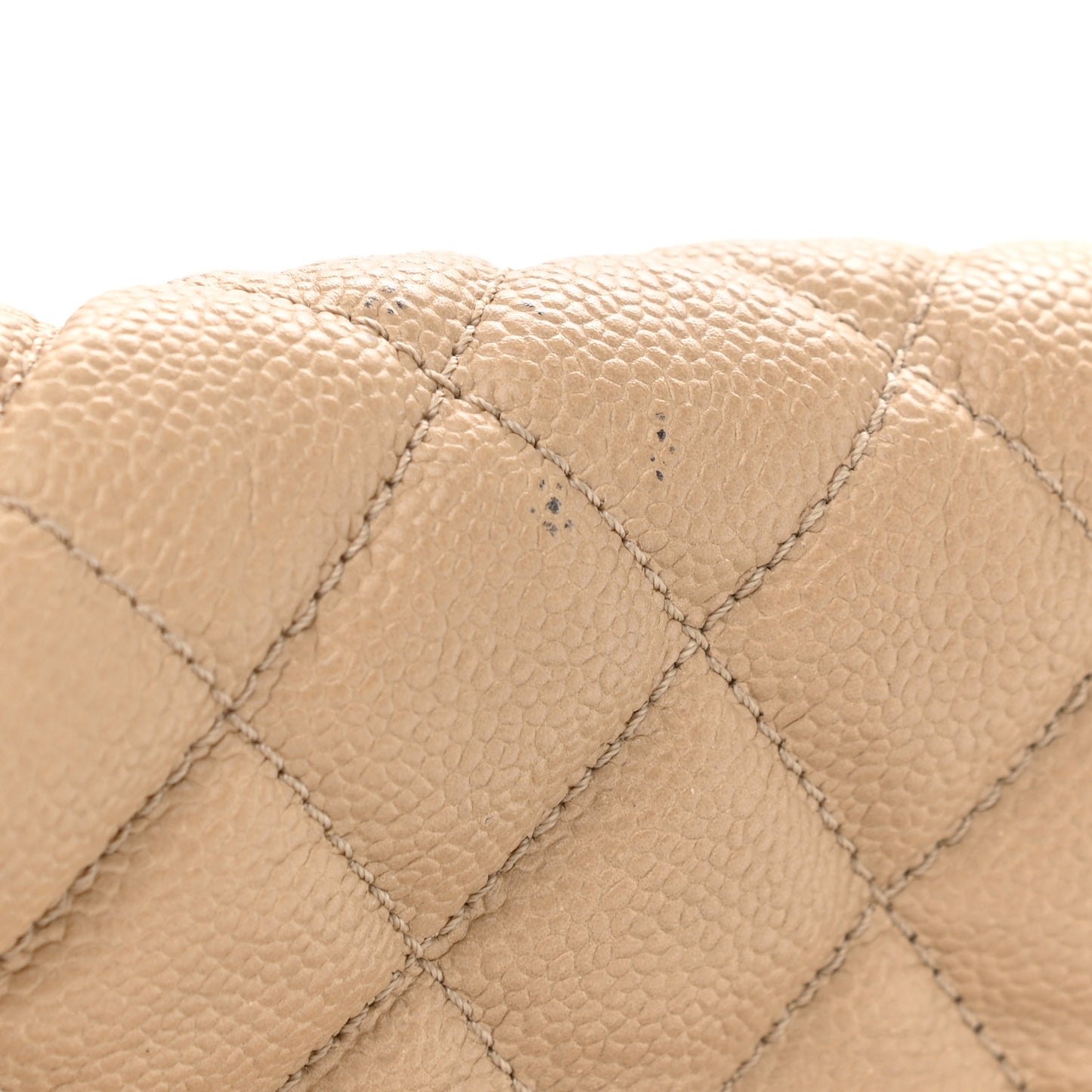 Caviar Quilted Jumbo Easy Flap Beige