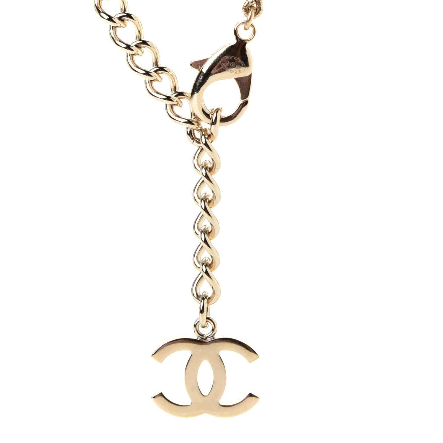Chanel Pearl Lambskin CC Vintage Allure Necklace Gold 3 of 4