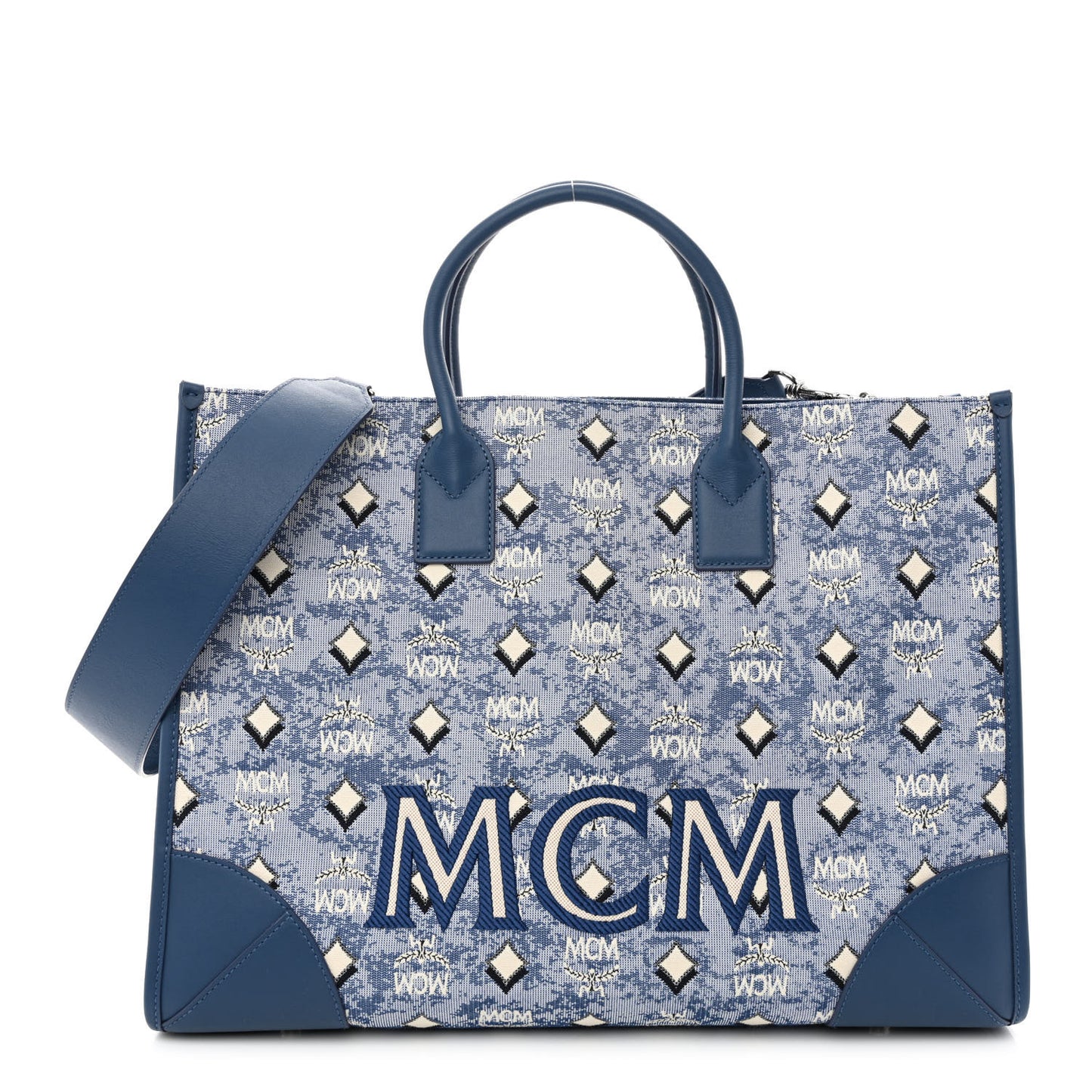 Jacquard Monogram Munchen Extra Large Tote Blue