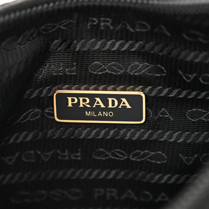 Prada Tessuto Nylon Stitched Shoulder Bag Black 6 of 11