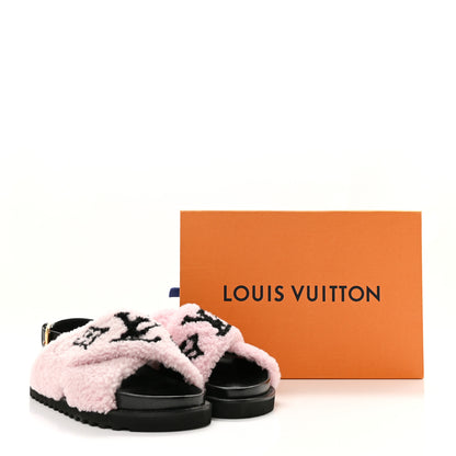 Louis Vuitton Shearling Calfskin Paseo Flat Comfort Sandal 38 Pink 10 of 10
