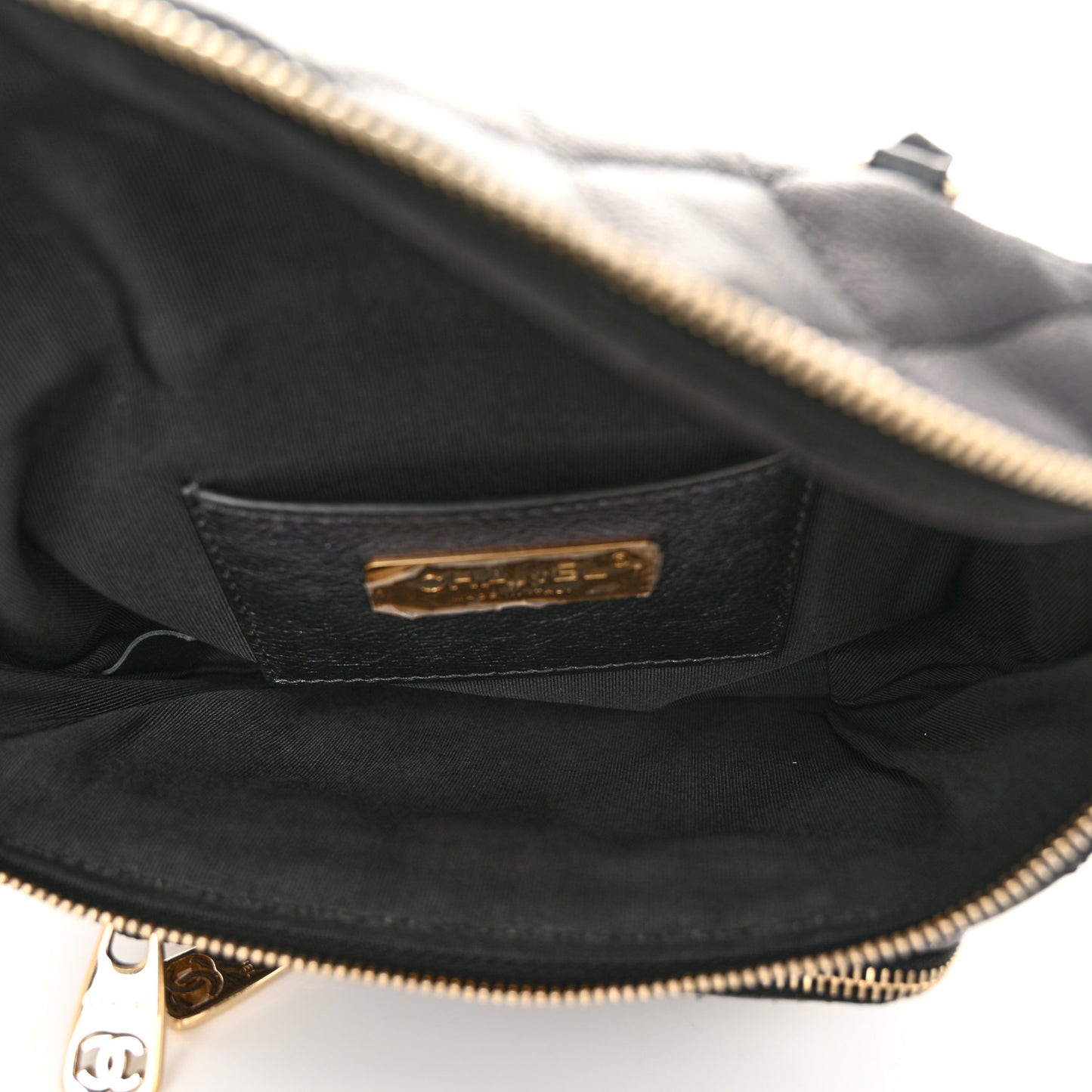 Iridescent Calfskin Quilted All About Waist Belt Bag Black