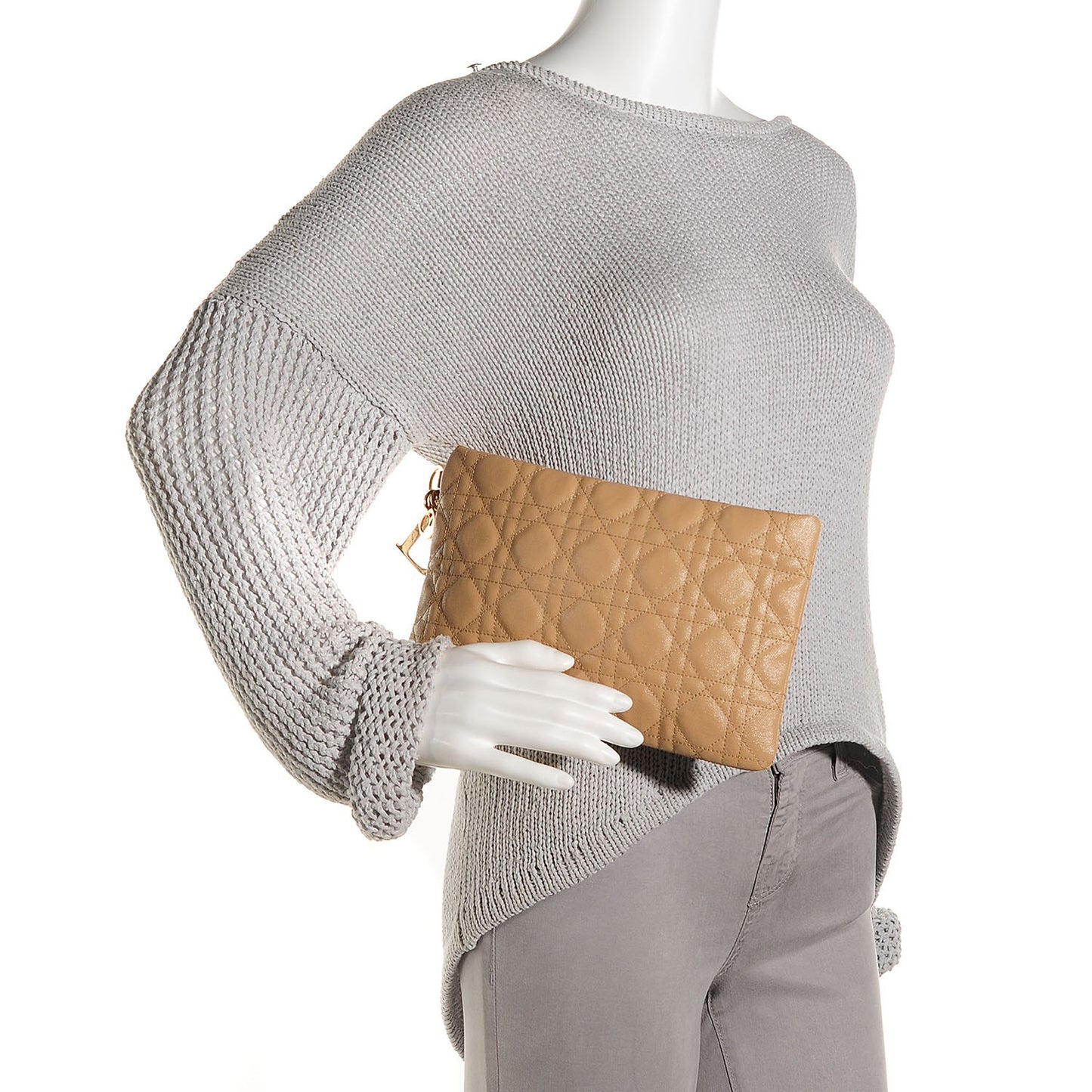 Coated Canvas Panarea Medium Flat Pouch Natural