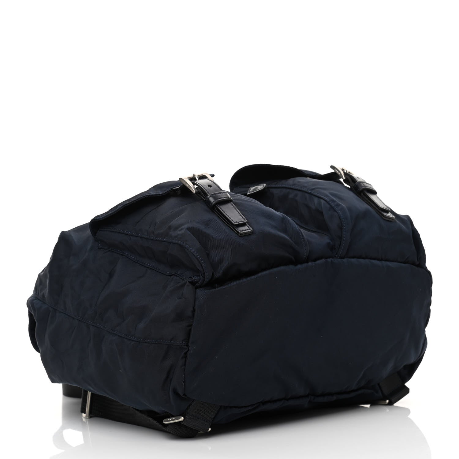 Prada Tessuto Nylon Saffiano Medium Backpack Blue 3 of 11