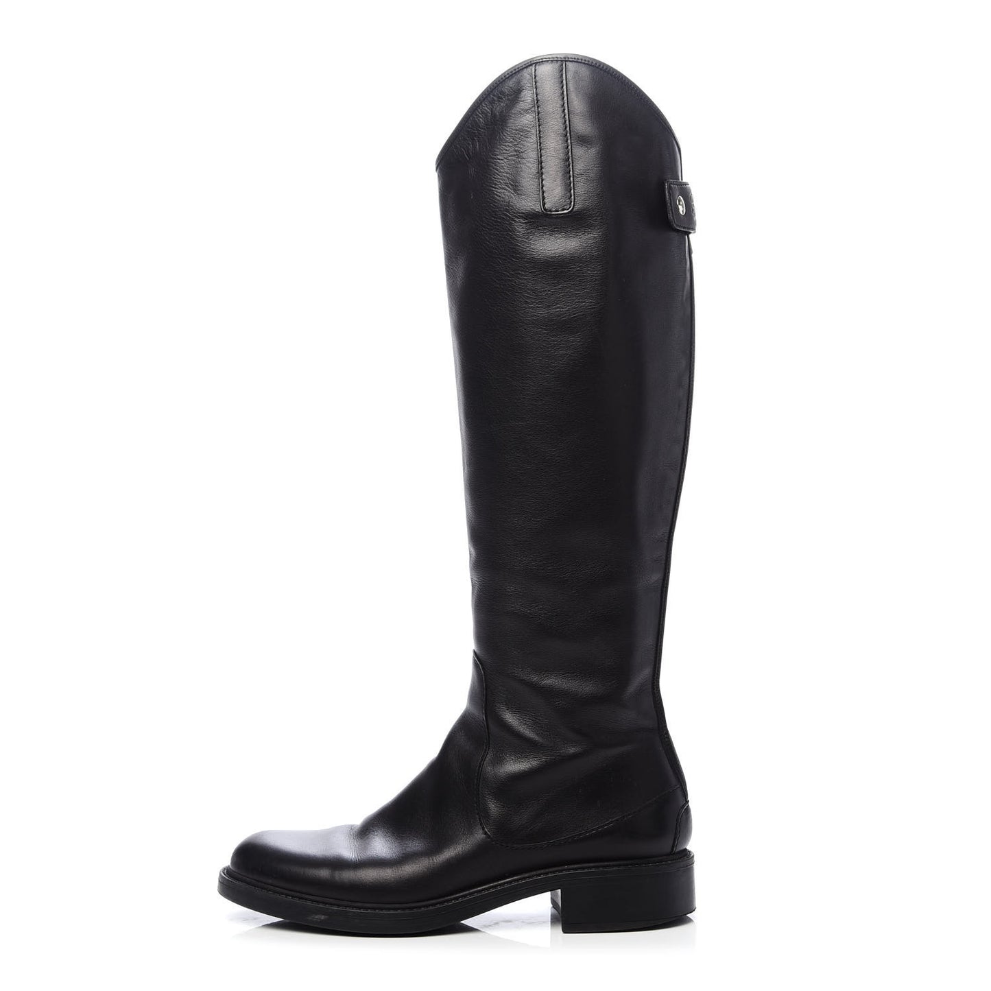Calfskin Maud Knee High Riding Boots 38 Black