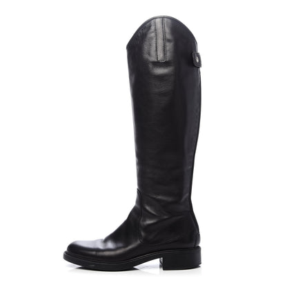 Gucci Calfskin Maud Knee High Riding Boots 38 Black 1 of 9