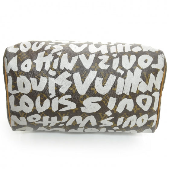 Louis Vuitton Monogram Graffiti Speedy 30 Silver 4 of 9