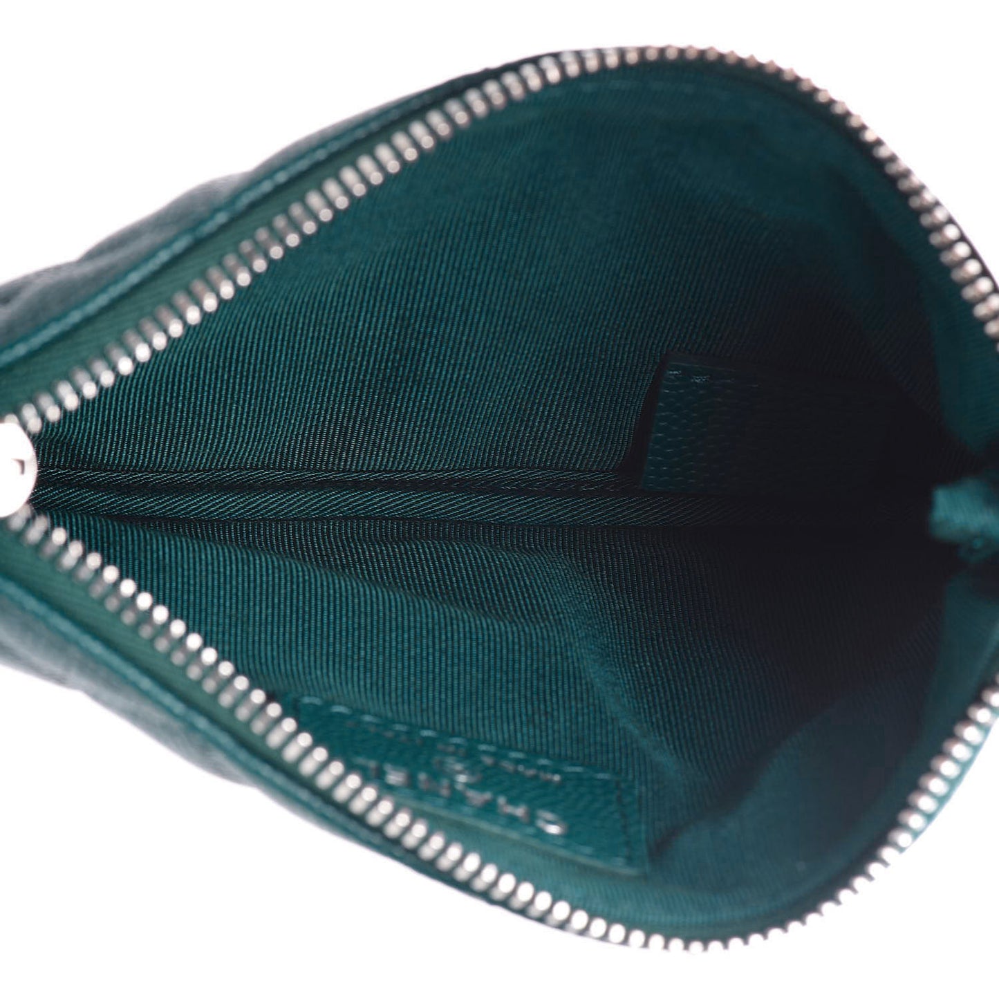 Caviar Quilted Small Cosmetic Case Dark Turquoise