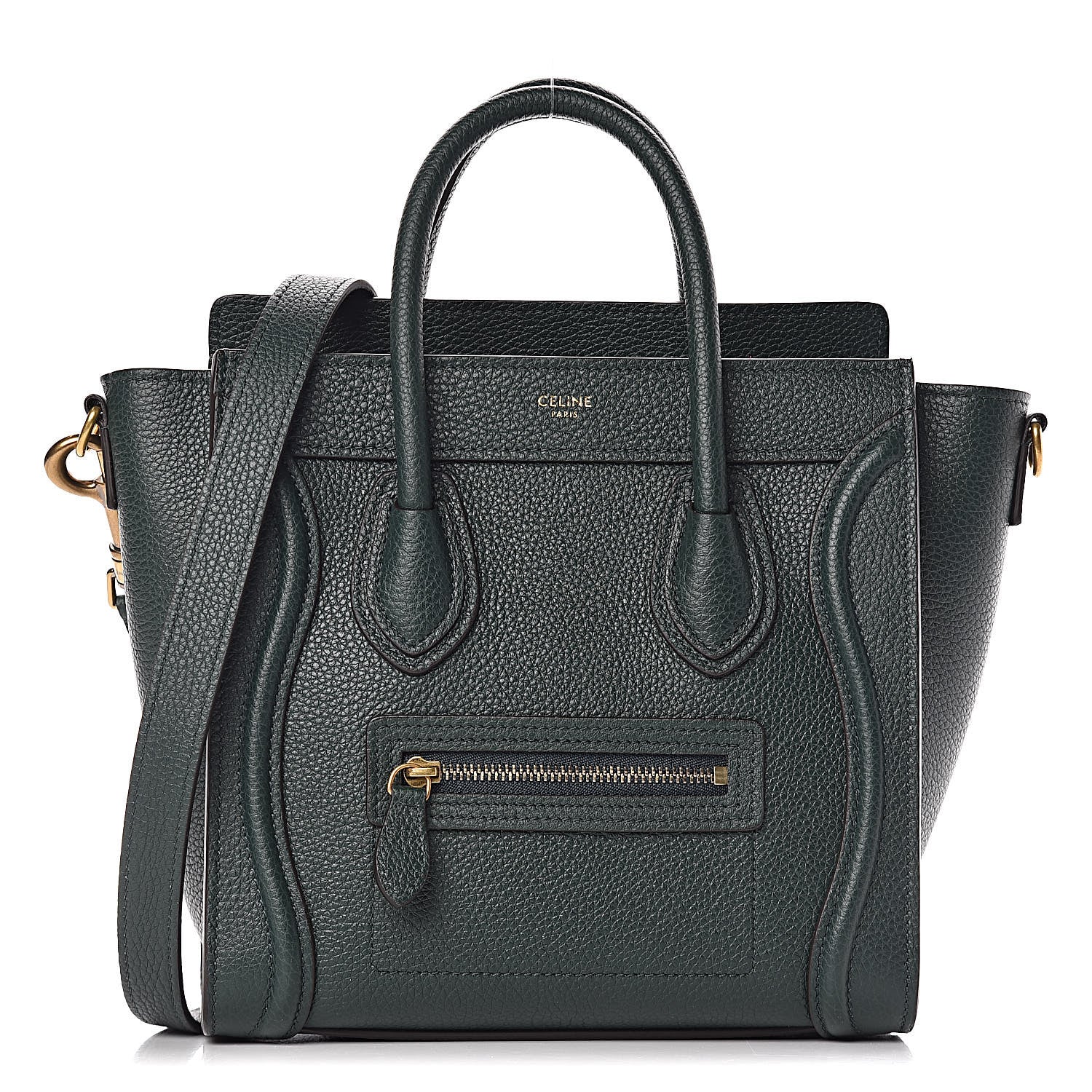 Celine Drummed Calfskin Nano Luggage Amazone 1 of 11