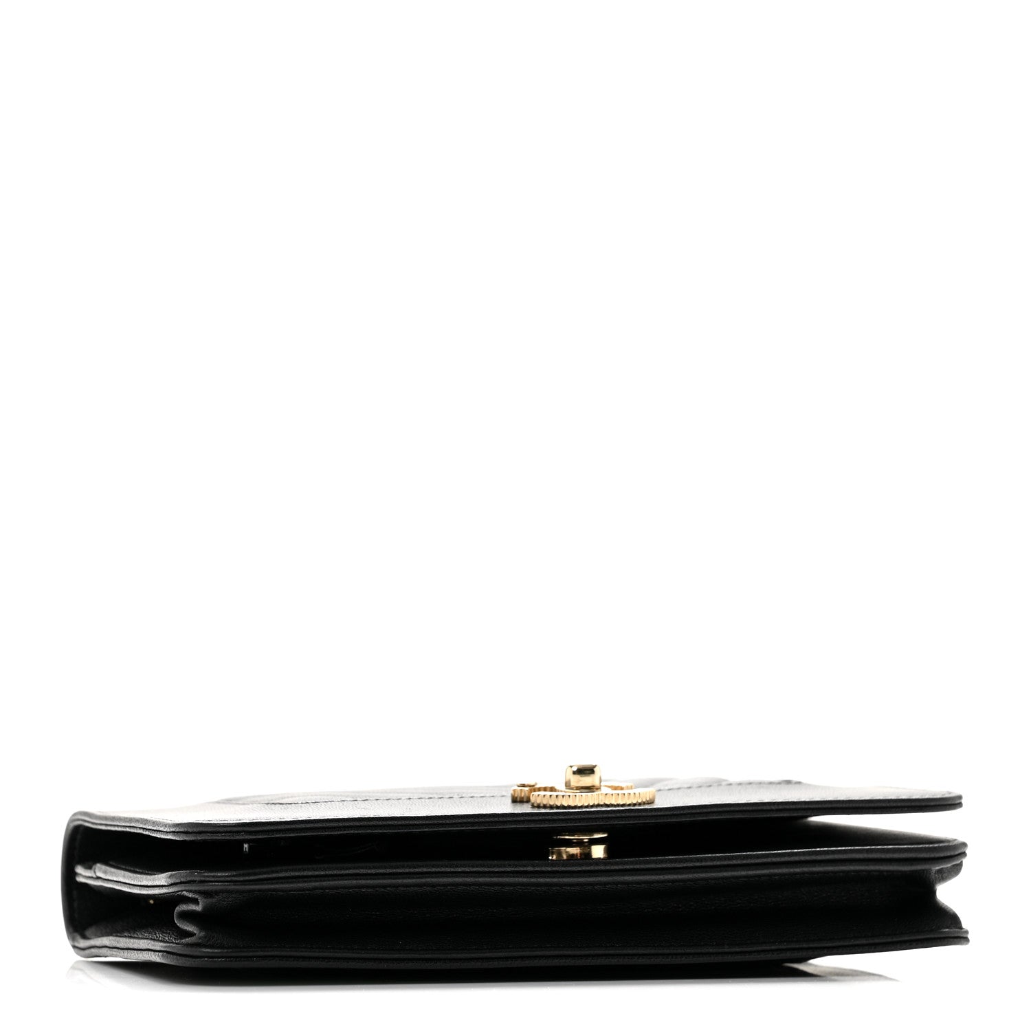 Chanel Caviar Sheepskin Chevron Quilted Vintage Mademoiselle Wallet On Chain WOC Black 4 of 14
