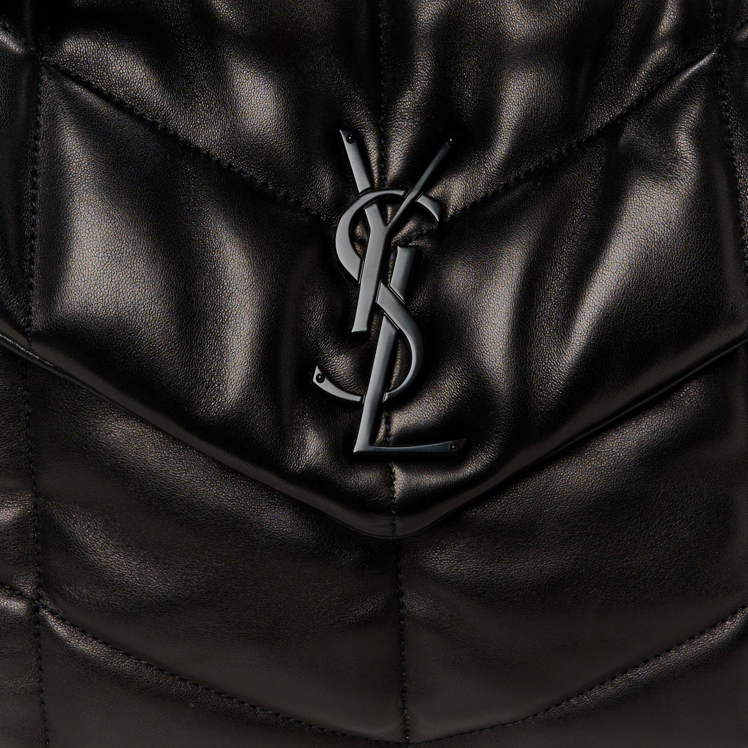 Saint Laurent Lambskin Quilted Monogram Monochrome Medium Loulou Puffer Chain Satchel Black 8 of 10