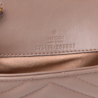 Gucci Calfskin Matelasse Heart GG Marmont 2.0 Coin Purse On A Chain Porcelain Rose 6 of 7