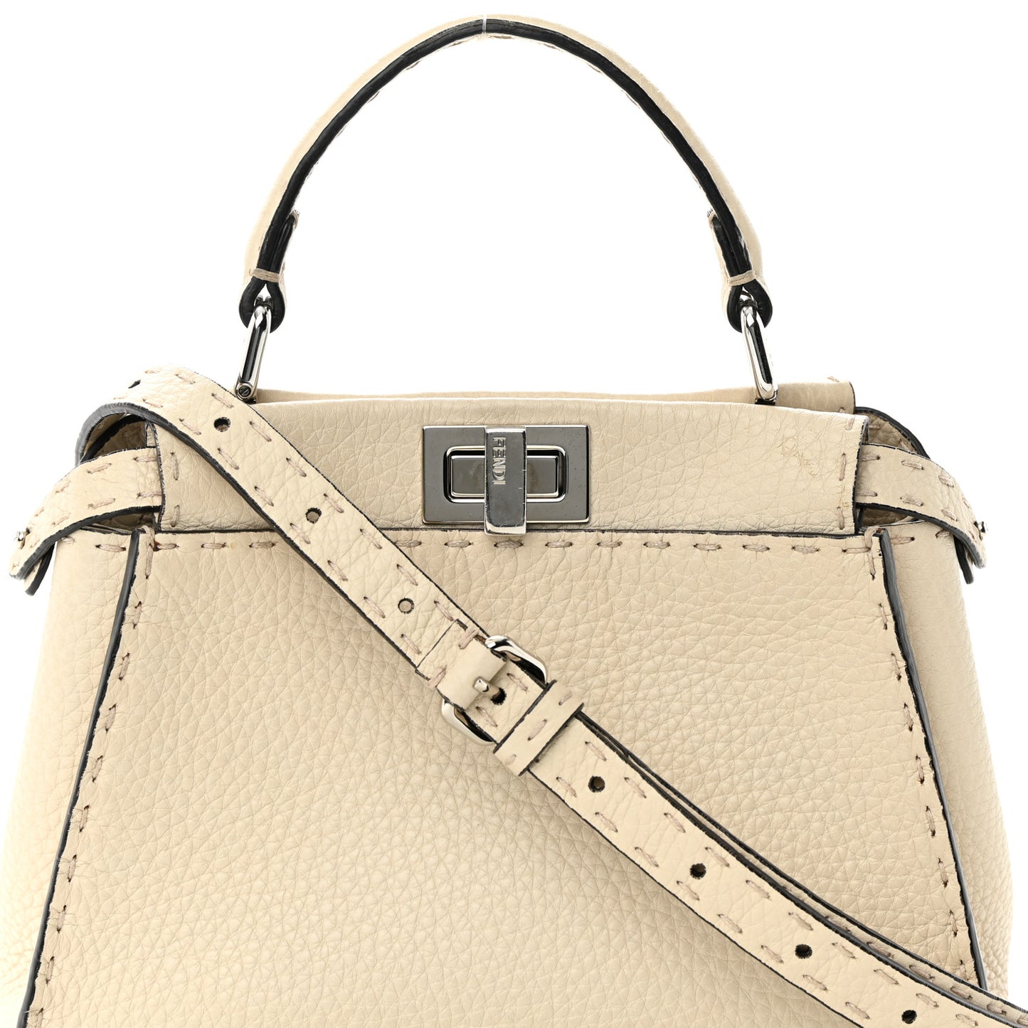 Cuoio Romano Selleria Mini Peekaboo Iconic Satchel Latte