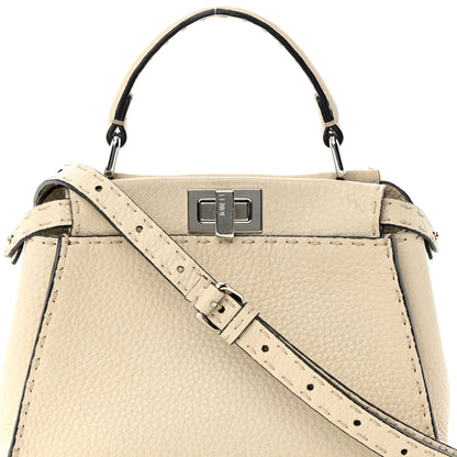 Fendi Cuoio Romano Selleria Mini Peekaboo Iconic Satchel Latte 9 of 18