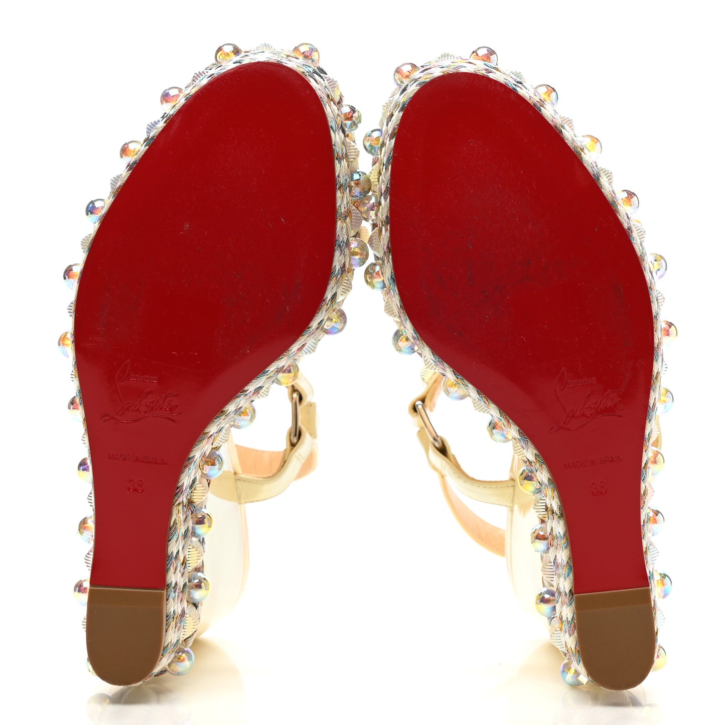 Glitter Luminor Cataclou 120 Platform Sandals 38 Off White