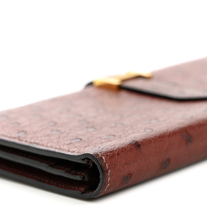 Hermes Ostrich Bearn Wallet Rouge H 9 of 10