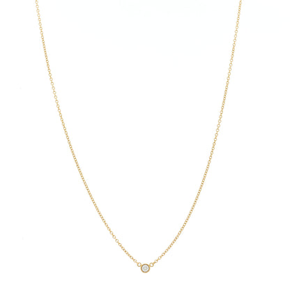 Tiffany 18K Yellow Gold Diamond .20ct Elsa Peretti Diamonds by the Yard Pendant Necklace 1 of 4
