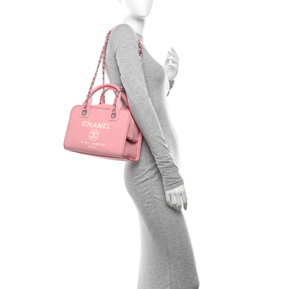 Chanel Canvas Deauville Small Bowling Bag Pink 3 of 10