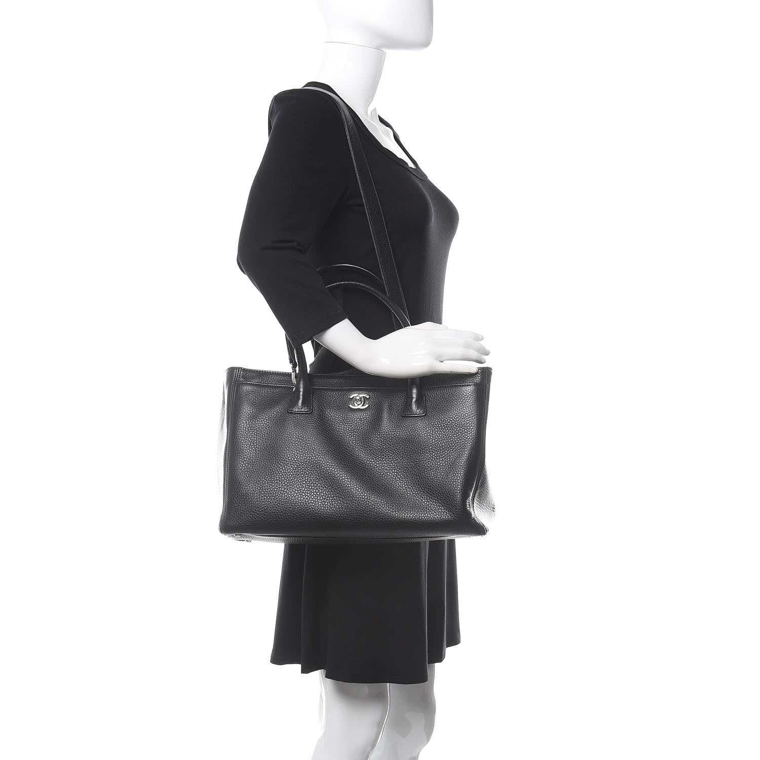 Chanel Calfskin Cerf Executive Shopper Tote Black 2 of 11