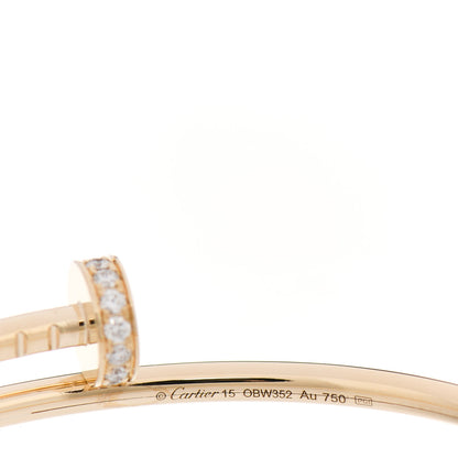 Cartier 18K Yellow Gold Diamond Small Juste Un Clou Bracelet 15 3 of 4