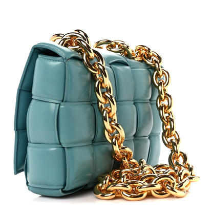 Bottega Veneta Lambskin Maxi Intreccio Padded Chain Cassette Crossbody Bag Mallard 3 of 12