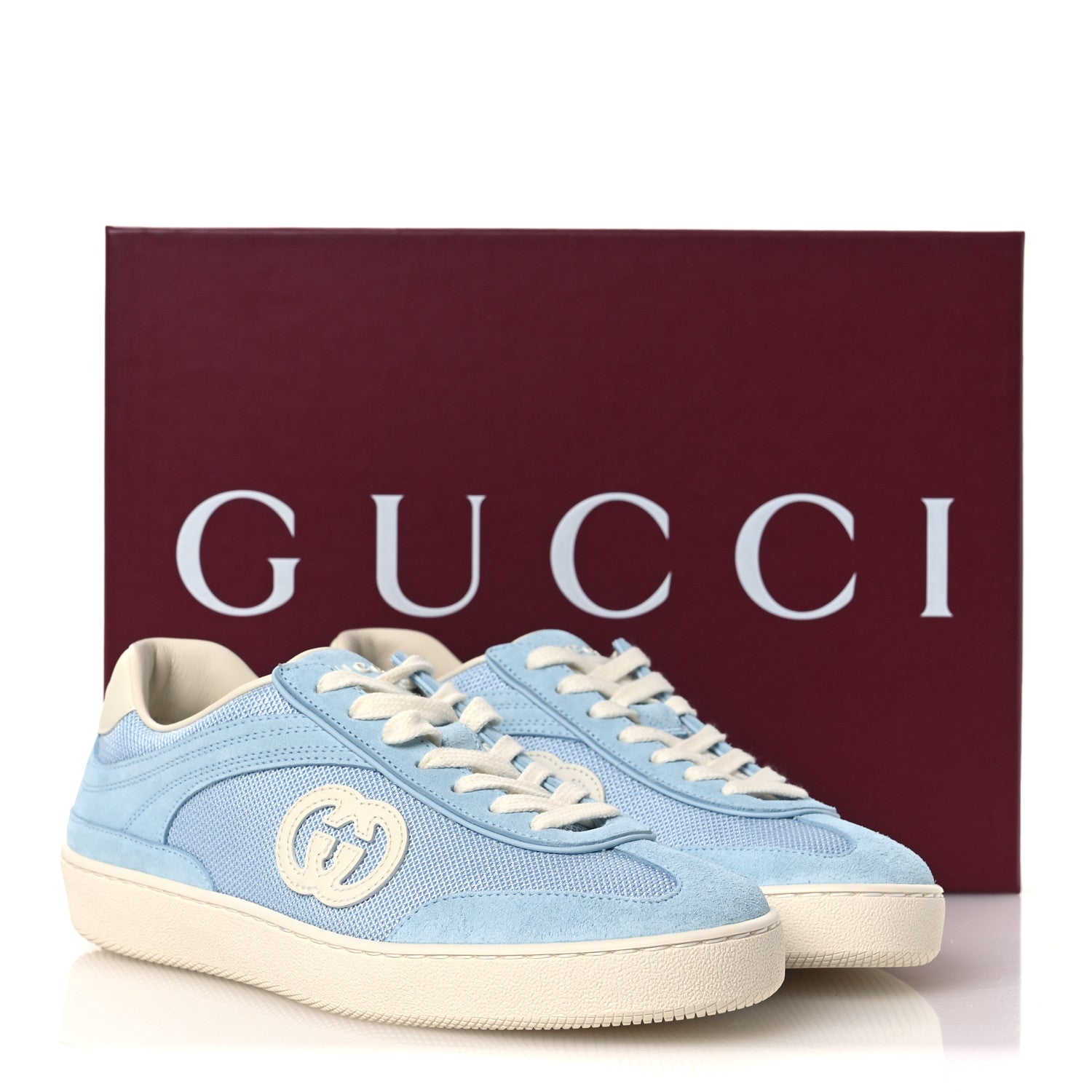 Gucci Suede Mesh Womens G75 Sneakers 37.5 Blue 11 of 11