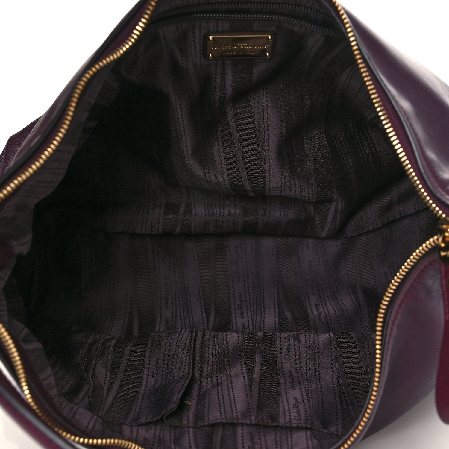Salvatore Ferragamo Calfskin Fanisa Gancini Hobo Plum 4 of 6