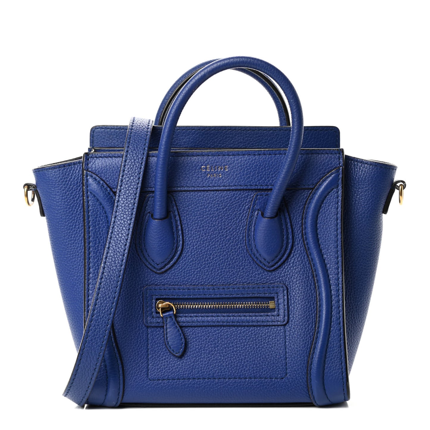 Drummed Calfskin Nano Luggage Indigo