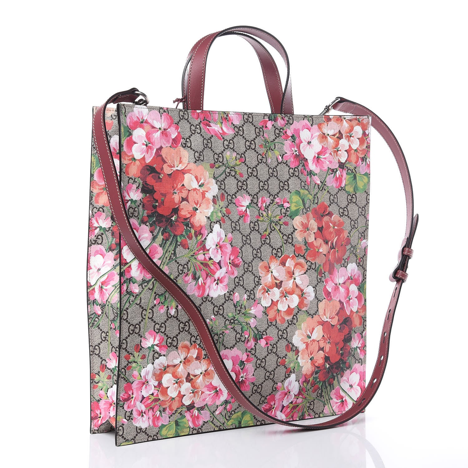 Gucci Soft GG Supreme Monogram Blooms Vertical Tote Beige Multicolor Dry Rose 3 of 11
