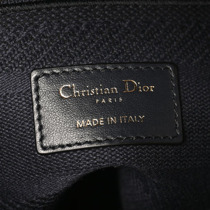 Christian Dior Canvas Embroidered Cannage Medium Lady D-Lite Navy 6 of 9