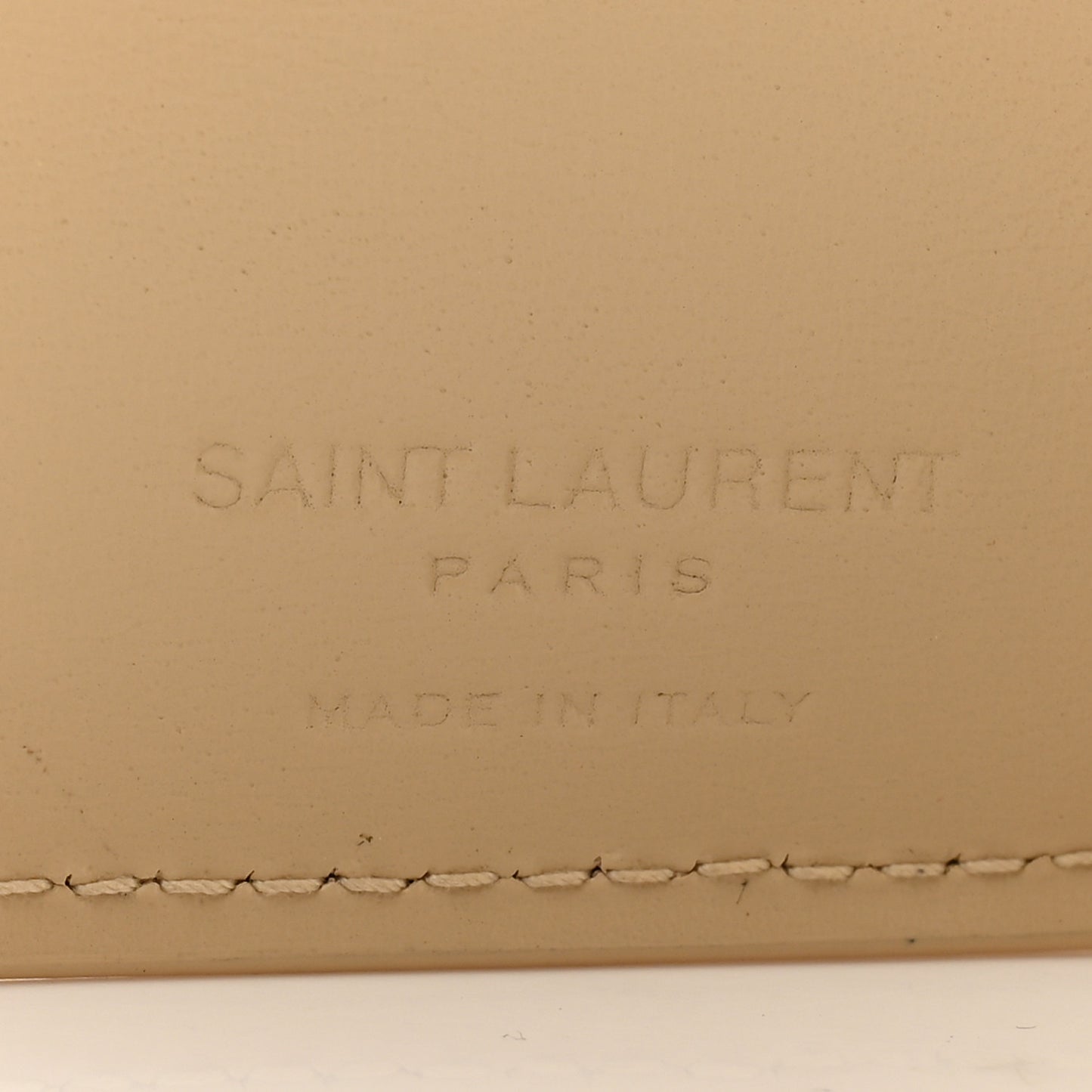 SAINT LAURENT Calfskin Monogram Bi-Fold Zipped Wallet Nude Powder